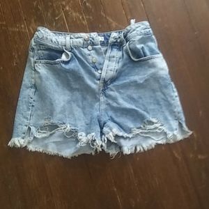 Zara high rise distressed shorts